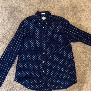 EUC J Crew Classic Floral Navy Button Down